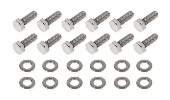 Mr. Gasket Rear Cover Bolt Set - Polished Stainless Steel Fits GM LS Engines