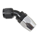 Russell Performance -6 AN Black/Silver 45 Degree Full Flow Hose End-1