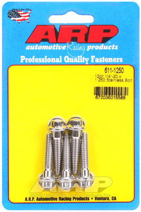 ARP 1/4in x 20 - 1.25in UHL 12pt SS Bolt (5/pkg)