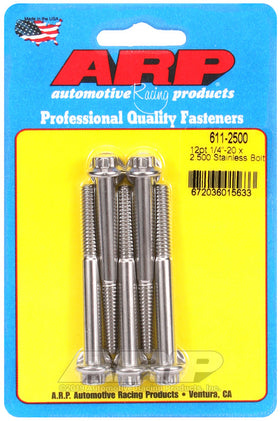 ARP 1/4-20 x 2.500 12pt SS SAE Bolt Kit (5/pkg)