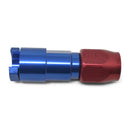 Russell Performance 3/8in SAE Quick Disc Female to -6 Hose Red/Blue Straight Hose End-1