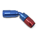 Russell Performance 3/8in SAE Quick Disc Female to -6 Hose Red/Blue 45 Degree Hose End-1