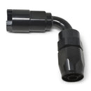 Russell Performance 3/8in SAE Quick Disc Female to -6 Hose Black 90 Degree Hose End-1