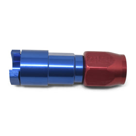 Russell Performance 5/16in SAE Quick Disc Female to -6 Hose Red/Blue Straight Degree Hose End