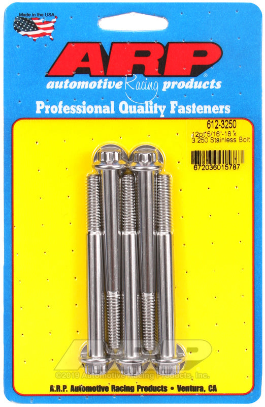ARP 5/16-18 x 3.250 12pt Stainless Steel SAE Bolt Kit