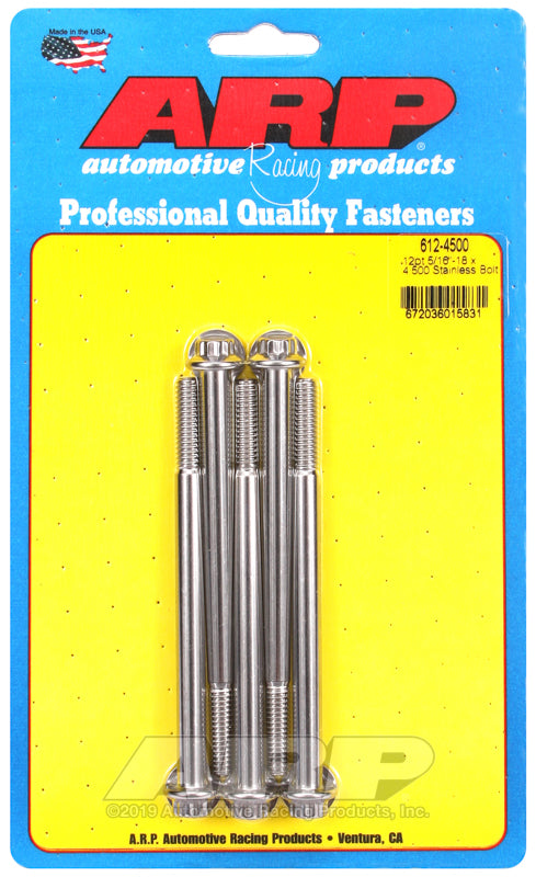 ARP 5/16-18 x 4.500in 12pt Stainless Steel Bolt Kit (5/pkg)