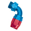 Russell Performance -12 AN Red/Blue 90 Deg Swivel Dry Sump Hose End (-12 Port 1-1/16in-12 Thread)-1