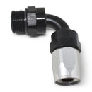 Russell Performance Swivel Hose End Assy #10 AN Male SAE Port to #8 Hose 90 Deg Clr/Blk Anodized-1