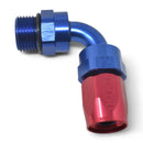 Russell Performance Hose End #8 Hose to #8 Radius Inlet Port 90 Deg Red/Blue-1
