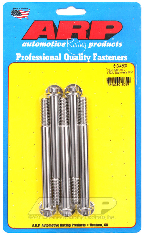 3/8-16 X 4.500 SS 3/8 12PT 5PK