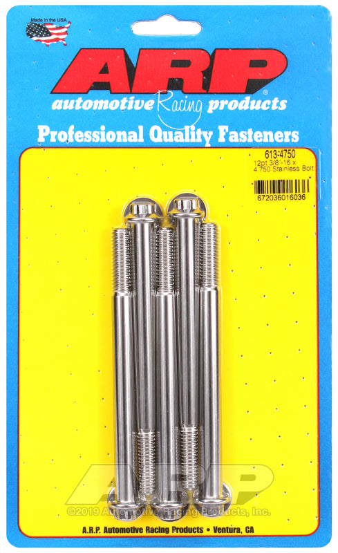 3/8-16 X 4.750 SS 3/8 12PT 5PK