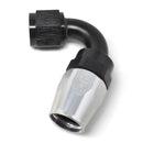 Russell Performance -6 AN Black/Silver 120 Degree Tight Radius Full Flow Swivel Hose End-1