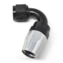 Russell Performance -8 AN Black/Silver 120 Degree Tight Radius Full Flow Swivel Hose End-1