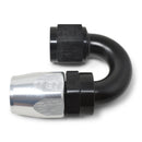 Russell Performance -6 AN Black/Silver 180 Degree Tight Radius Full Flow Swivel Hose End-1