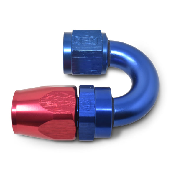 Russell Performance -8 AN Red/Blue 180 Degree Full Flow Swivel Hose End (With 3/4in Radius)