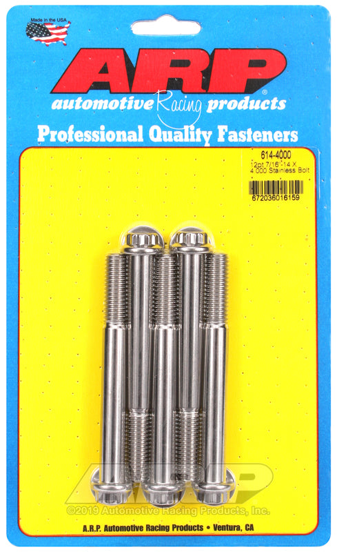 7/16-14 X 4.000 SS 12PT 5PK