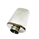 Stainless Bros 3.5in x 12.0in OAL SS304 Oval Muffler - Polished-1