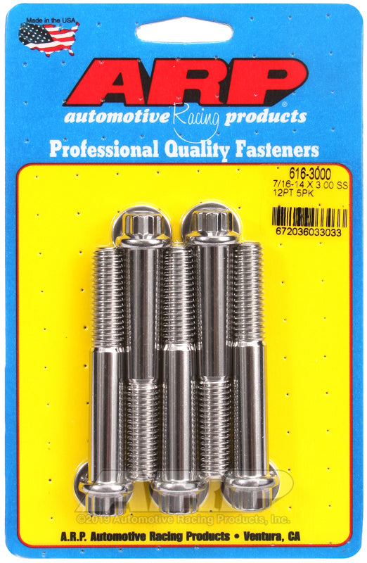 7/16-14 X 3.000 SS 7/1612PT 5P