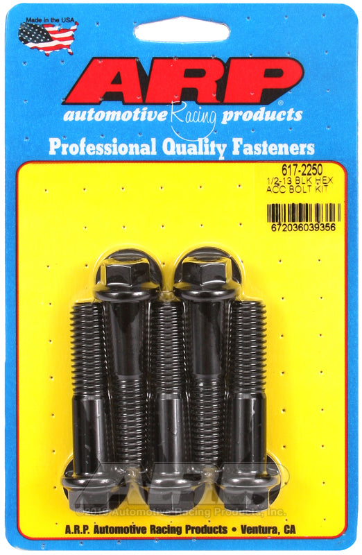 1/2-13 X 2.250 BLK HEX 5PK