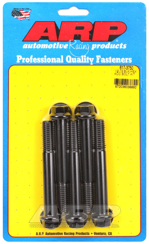 1/2-13 X 3.750 BLK HEX 5PK