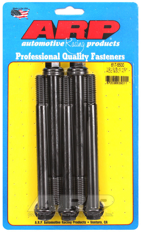 1/2-13 X 5.500 BLK HEX 5PK