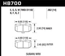 Hawk 06-07 Subaru WRX Performance Ceramic Front Brake Pads-2