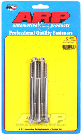 1/4-20 X 4.000 SS HEX 5PK