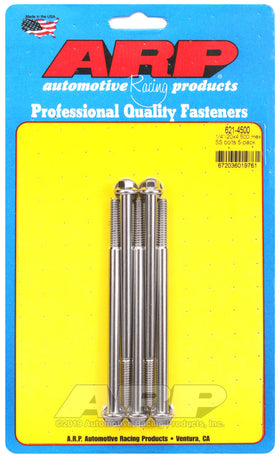 1/4-20 X 4.500 SS HEX 5PK
