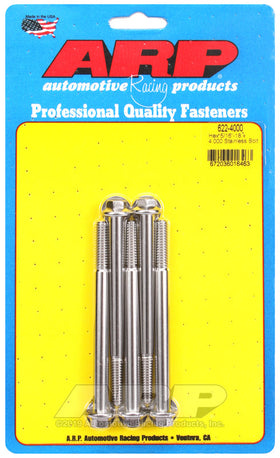 5/16-18 X 4.000 SS HEX 5PK
