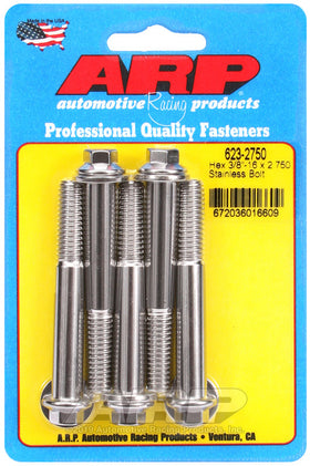 3/8-16 X 2.750 SS 3/8 HEX 5PK