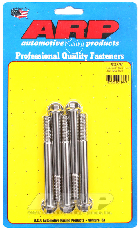 3/8-16 X 3.750 SS 3/8 HEX 5PK