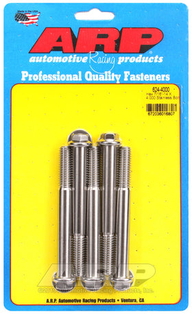 7/16-14 X 4.000 SS HEX 5PK