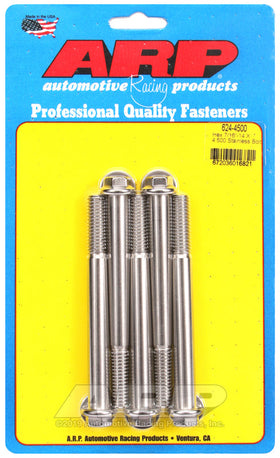 7/16-14 X 4.500 SS HEX 5PK