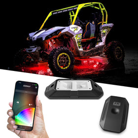 XK Glow Rock Light w/ XKchrome App Controlled Bluetooth Advanced Kit 8pc RGB 6W