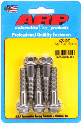 ARP 3/8-16 in. Thread, 1.75 in Hex Head SS Bolts - Set of 5
