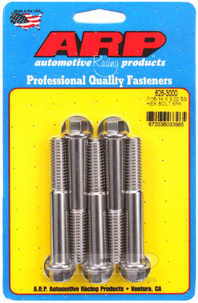 7/16-14 X 3.000 SS 7/16HEX 5PK