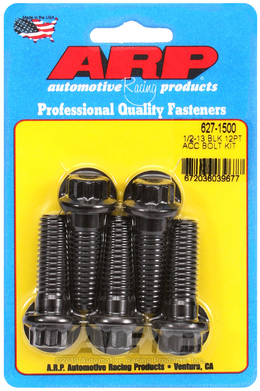 1/2-13 X 1.500 BLK 12PT 5PK