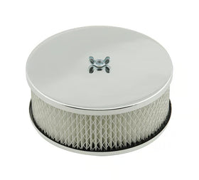 Mr. Gasket Air Cleaner - 6-1/2 Inch Diameter, 2-7/16 Inch Tall - Chrome