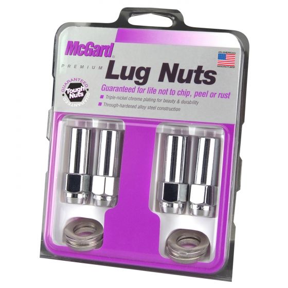 McGard Hex Lug Nut (X-Long Shank) M12X1.5 CTR Washer / 13/16 Hex / 2.27in. Length (4-Pack) - Chrome
