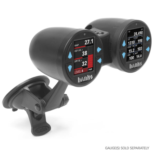 Banks Power Dual Gauge Pod Suction Mount For iDash 1.8 And 52mm Gauges - 0