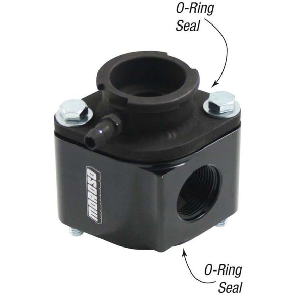 Moroso Filler Neck Manifold Housing -16An Female Port & Neck - Aluminum