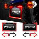XK Glow Motorcycle License Plate Frame Light w/ Turn Signal - Black-1