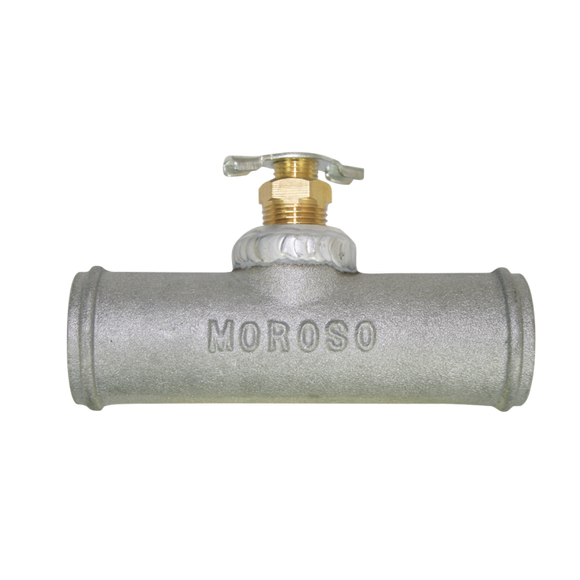 Moroso Radiator Hose Bleed/Drain - 3/8in Petcock - 1-1/4in To 1-1/4in Hose - Cast Aluminum