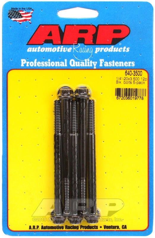 1/4-20 X 3.500 BLK 12PT 5PK