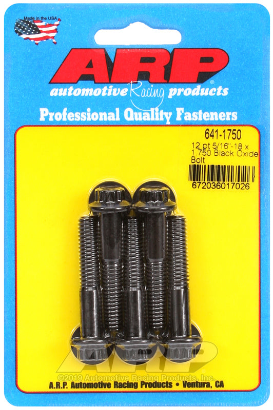 ARP 5/16-18 x 1.750 12pt Black Oxide Bolts (5/pkg)