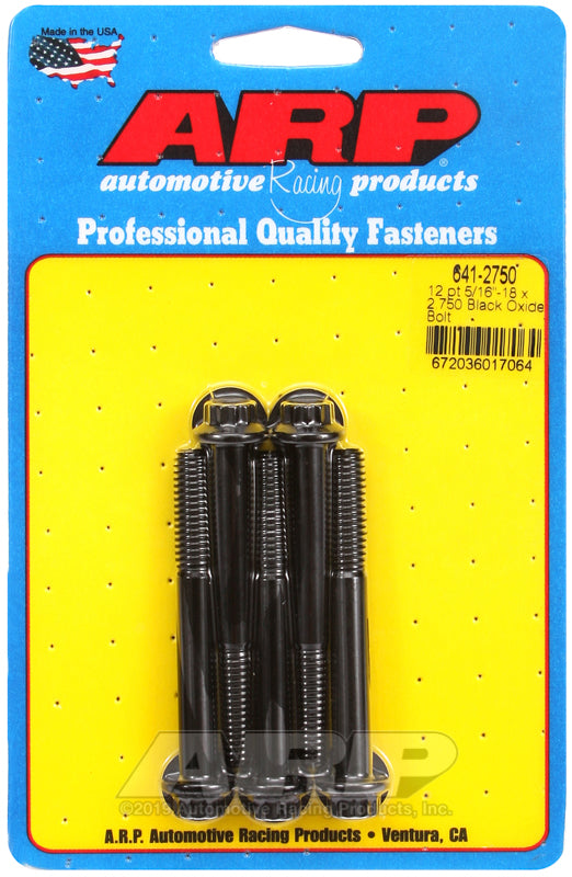 ARP 5/16 in.-18 RH Thread, 2.750 in 12 Point Custom 450 Bolts- Set of 5