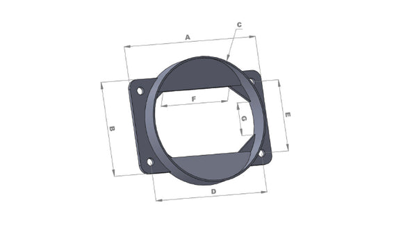 Vibrant MAF Sensor Adapter Plate for Mitsubishi applications use w/ 4.5in Inlet I.D. filters only