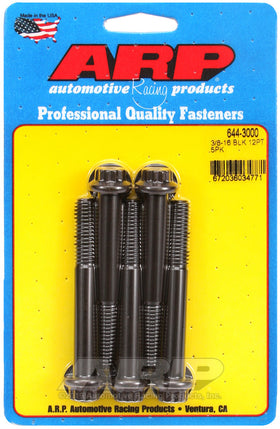 ARP 3/8 in.-16 RH Thread, 3.000 in 12 Point Bolts- Set of 5