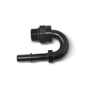 Russell Performance Adapter Fitting 3/8in SAE Quick Disc Male to #6 SAE Port Male Swivel 180Deg Blk-1