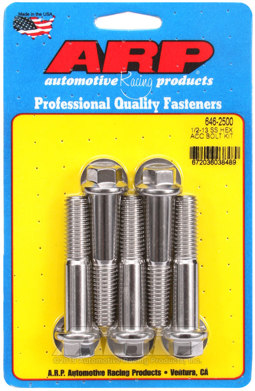 ARP 1/2-13 X 2.500 Hex SS Bolts